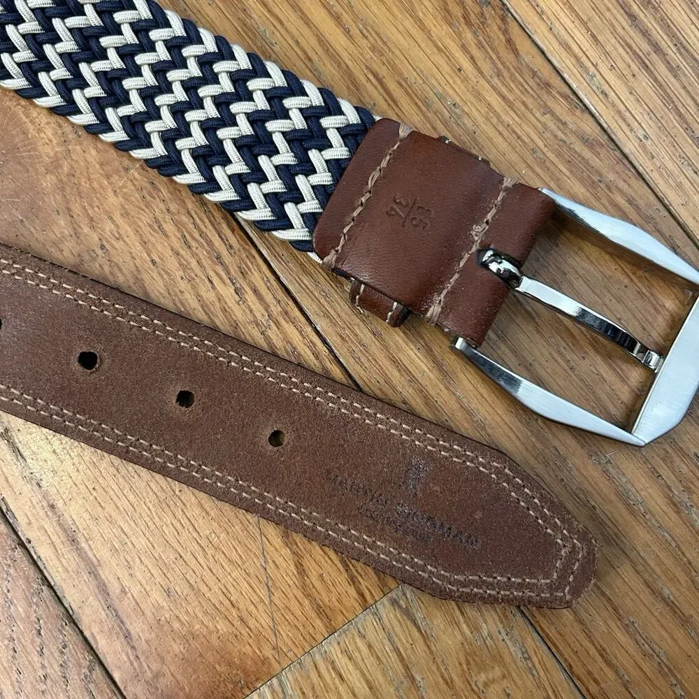 Martin Dingman Countrywear Woven Braided Leather Nylon Belt 30